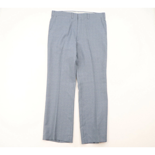 70S Rockabilly Mens 38x33 Wool Blend Wide Leg Bell Bottom Plaid Chino Pants, 1970S Bottoms Vintage