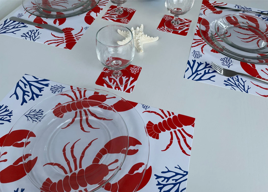 Coral, Set Of 12 Coasters, Disposable, Summer Party, Beach Nautical Decor, Summer Table House