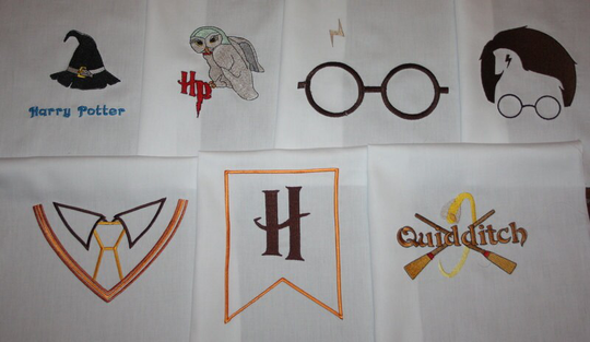 Wizard Sayings Machine Embroidered Quilt Blocks Set B