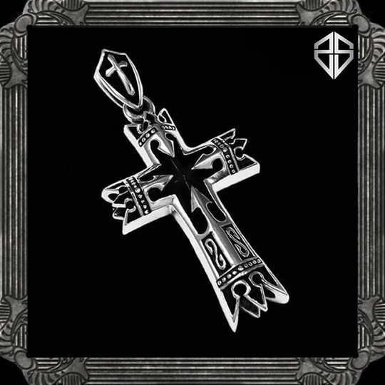 sterling Silver Old World Bishops Cross Pendant