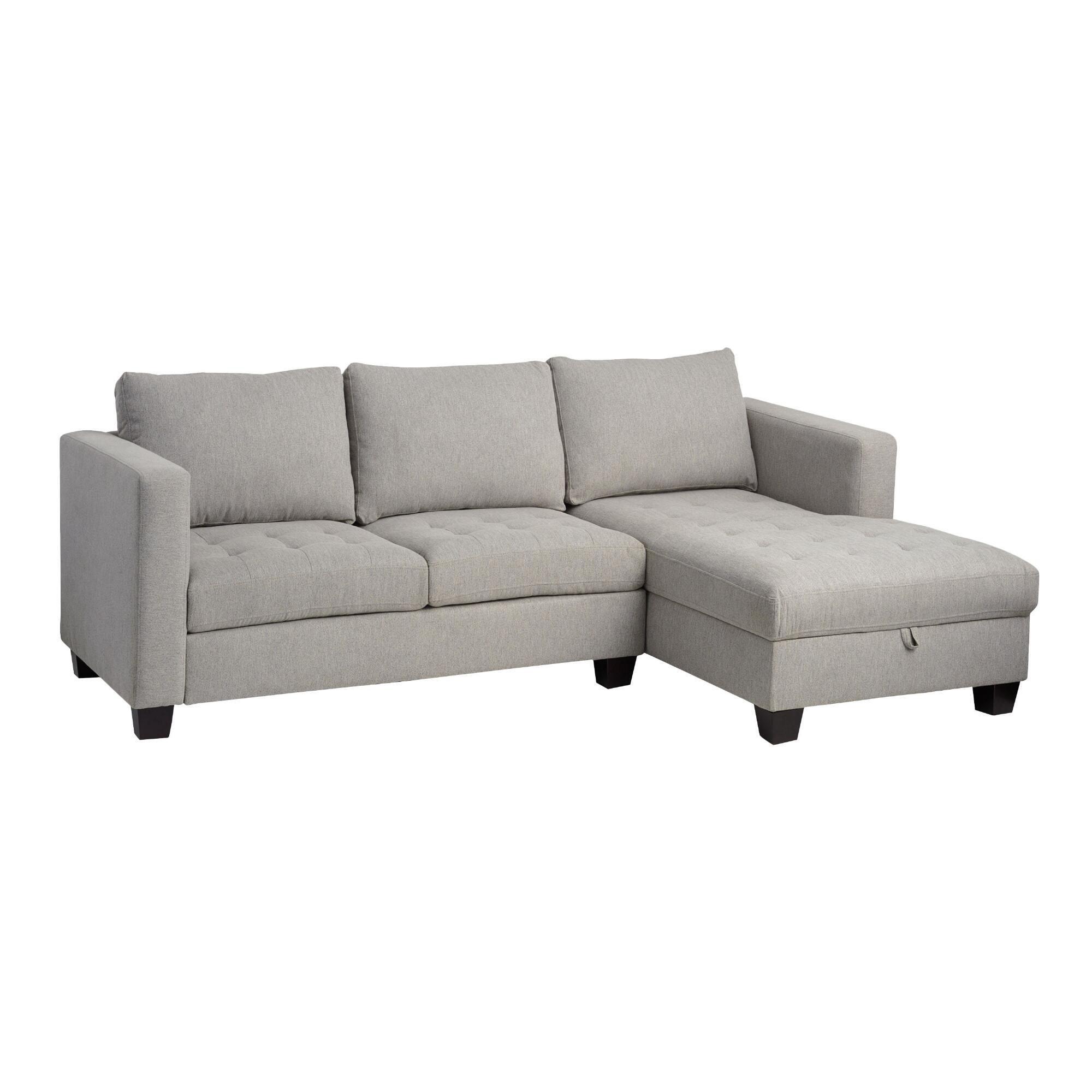 Right Facing Trudeau Sectional Sofa With Storage: Gray - Polyester by World Market