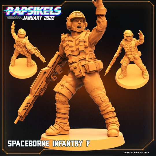 Dropship Troopers | Spaceborne Infantry F Soldier 28mm 32mm Sci-Fi Miniature Papsikels Miniature