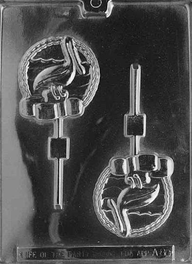 A080 Pelican Lolly Lollipop Sucker Chocolate Candy Soap Mold