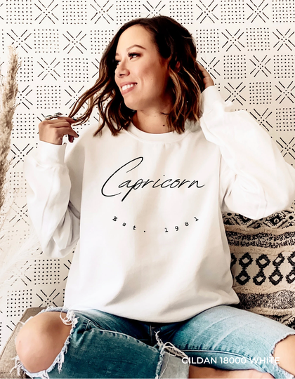 Personalized Capricorn Custom Year Zodiac Astrology Shirt Minimalist Boho Birthday Gift Birth For Friend, Her, Christmas