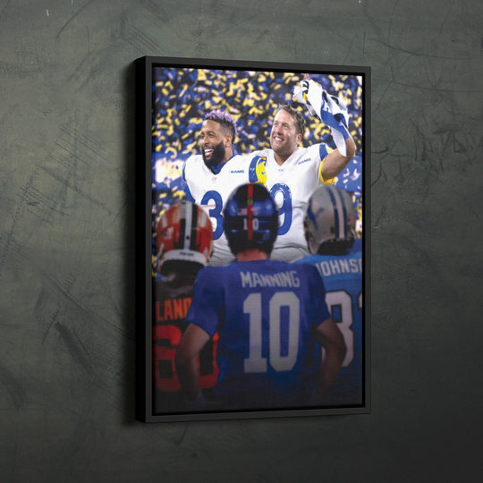Matthew Stafford Odell Beckham Jr Celebration Super Bowl Lvi Canvas Wall Art Home Decor Framed Poster