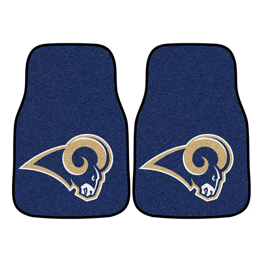 FANMATS Los Angeles Rams 2-Pack Carpeted Car Mats, Multicolor