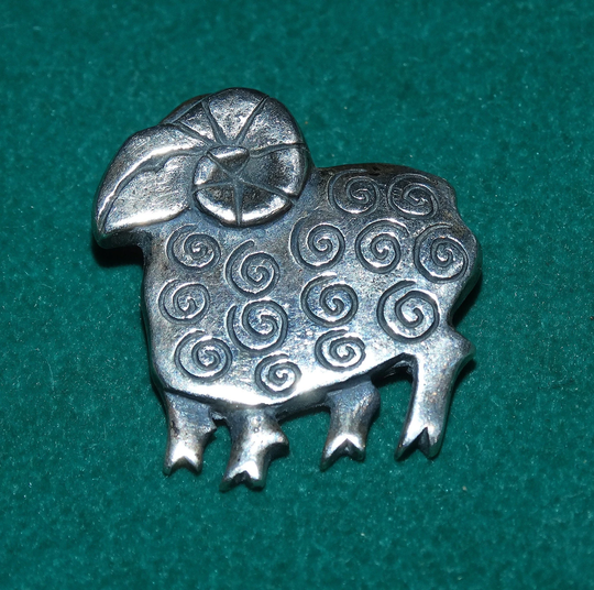Rare & Htf James Avery Sterling Silver Aries The Ram, Zodiac Sign, Brooch Pin, Celestial