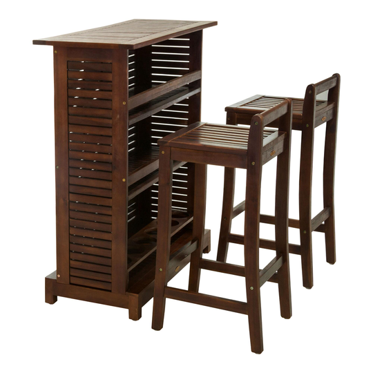 Mahogany Romina 3 Piece Outdoor Patio Bar Furniture Set by World Market