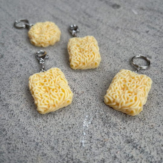 Ramen Delight Set Of 2 Dried Brick Stitch Markers For Knitters & Crocheters