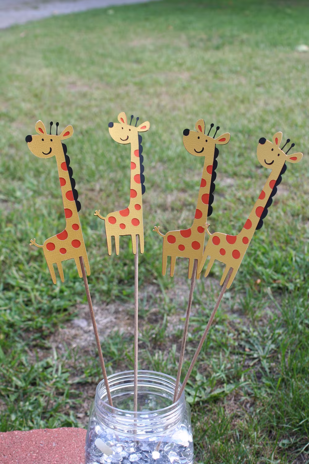 Set Of 3 Giraffe Table Decorations, Jungle Birthday, Baby Shower, Centerpiece, Safari Giraffe