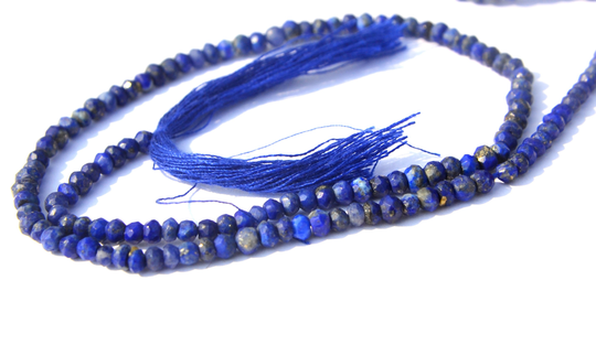 50% Salewholesale Aaa Quality Natural Lapis Lazuli Natural Gemstone Roundel Faceted Beads 3mm Size 1 Strand