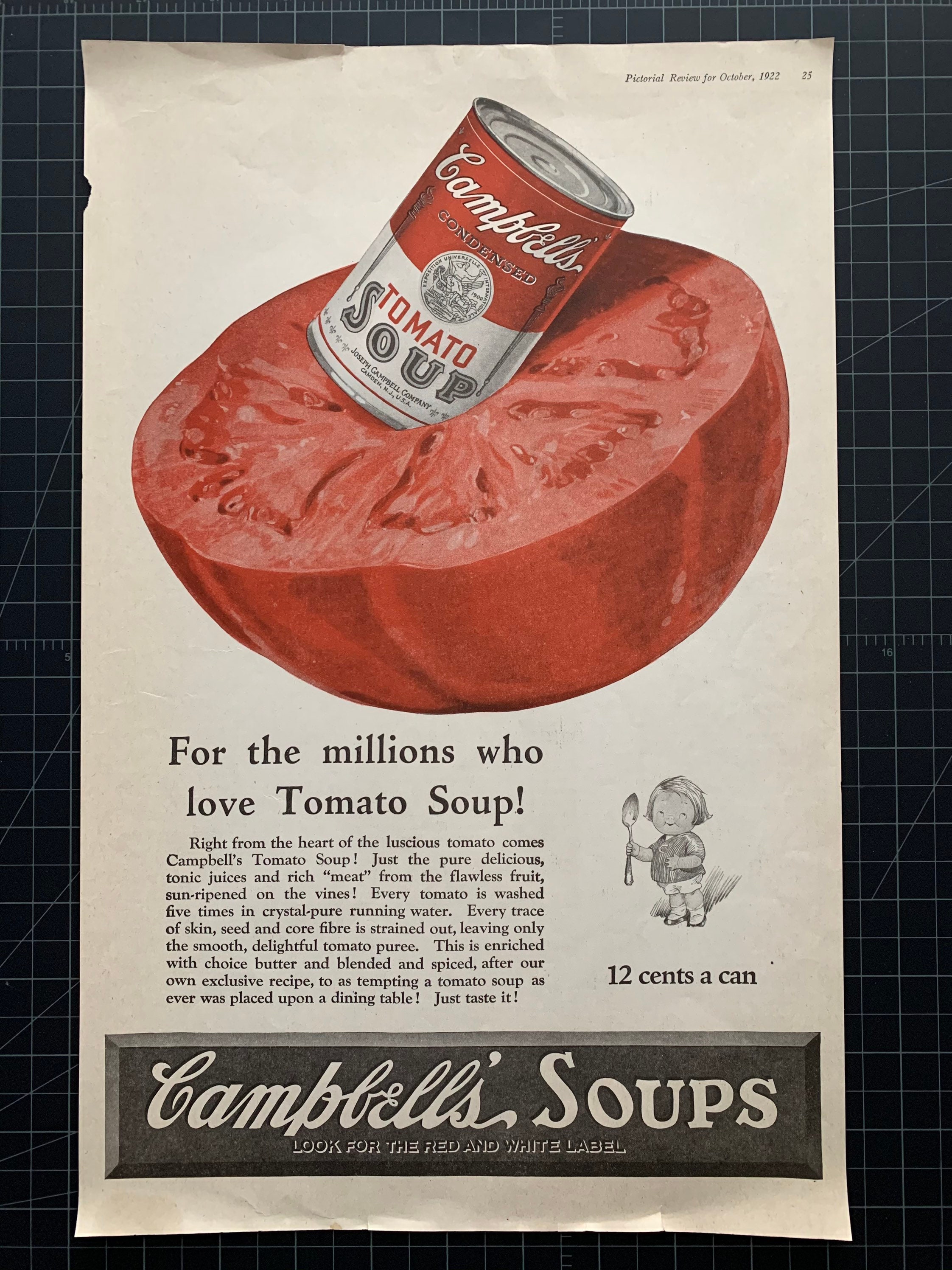 Vintage 1922 Campbell's Tomato Soup Print Ad