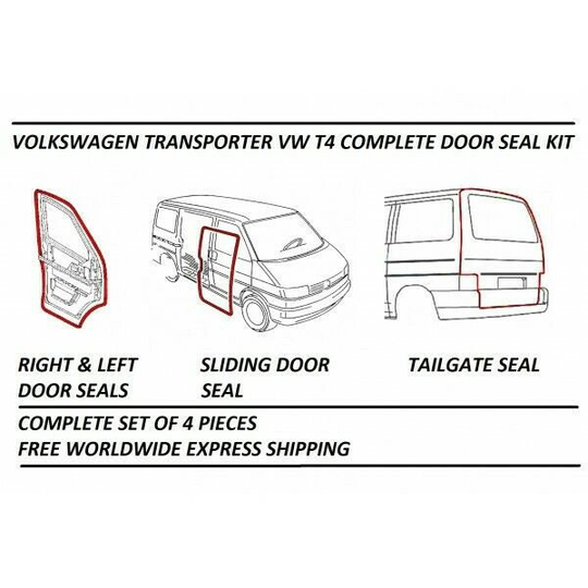 Volkswagen Transporter 4 Vw T4 Complete Door Seal Kit 1990-2003