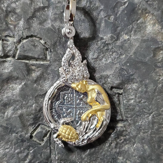 Atocha Coin With Mermaid & Turtle Shipwreck Treasure