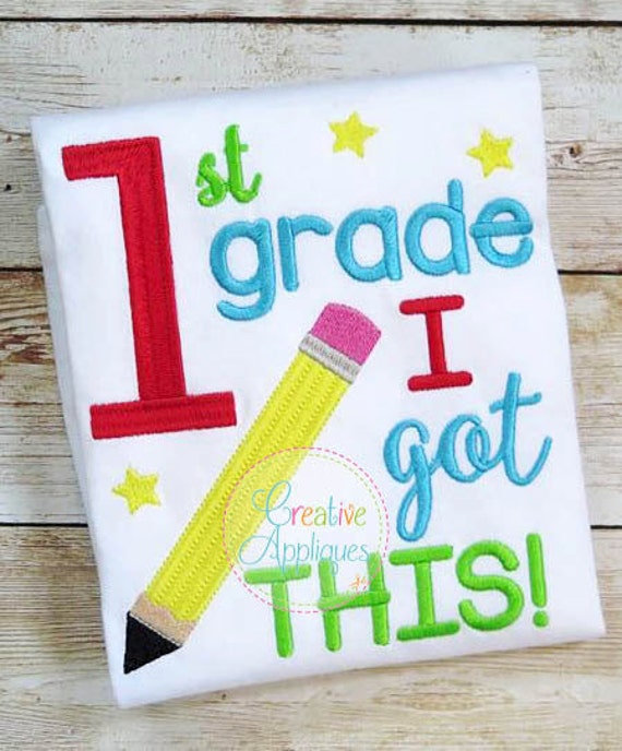 Personalized 1st Grade I Got This Applique Shirt Or Bodysuit Girl Boy