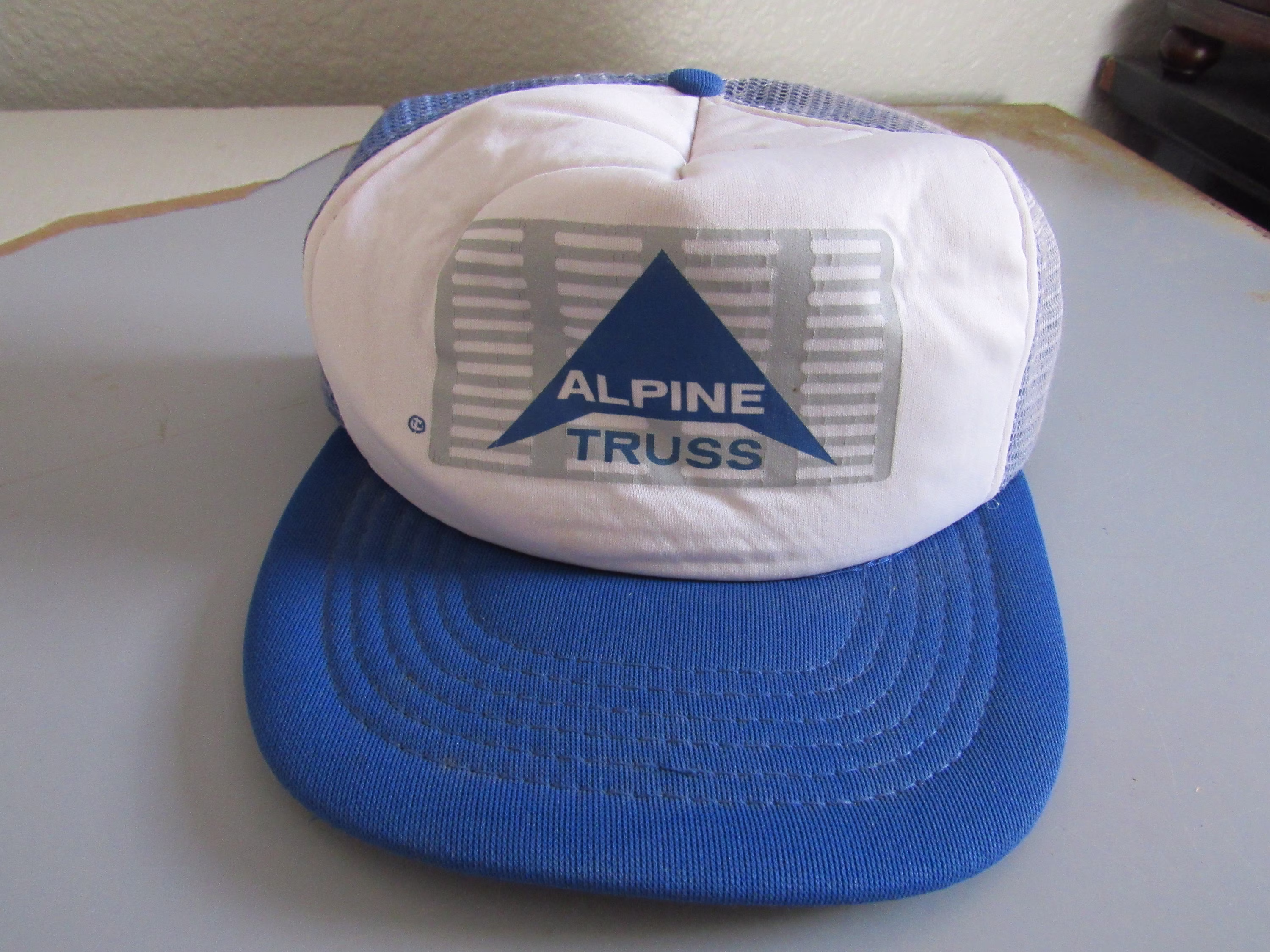 Vintage Alpine Truss Snapback Trucker Hat Cap Adjust-A-Size Free Shipping
