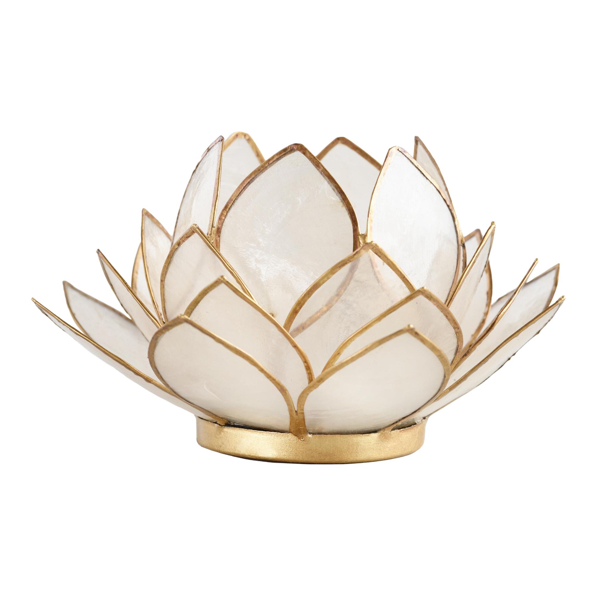 White Capiz Lotus Tealight Candle Holder - Capiz Shell by World Market