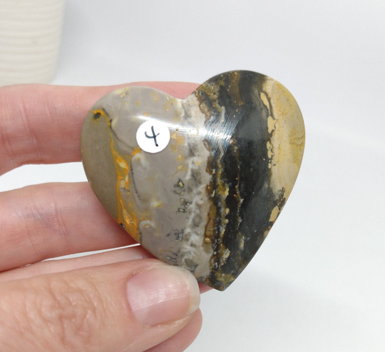 Indonesia Bumblebee Jasper Stone Hearts
