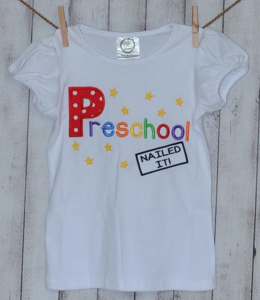 Personalized Graduation Preschool Kindergarten Nailed It Applique Shirt Or Bodysuit