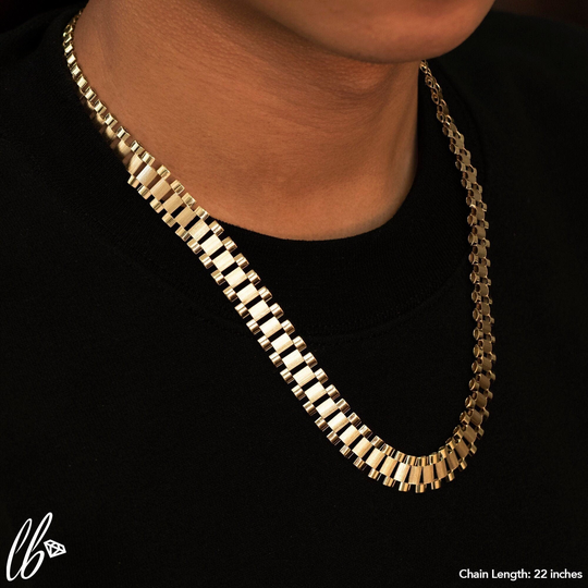 Lovebling 10K Yellow Gold 12mm Rx Chain Necklace | Available in Lengths 18-30