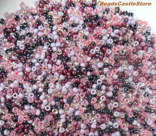 8/0 Miyuki Seed Beads-Shop Mix 500-Japanese Round Glass Beads Mix-Purple Pink Tones Custom Mix-Approximately 38 Beads Per Gram-10-25-50 Gram