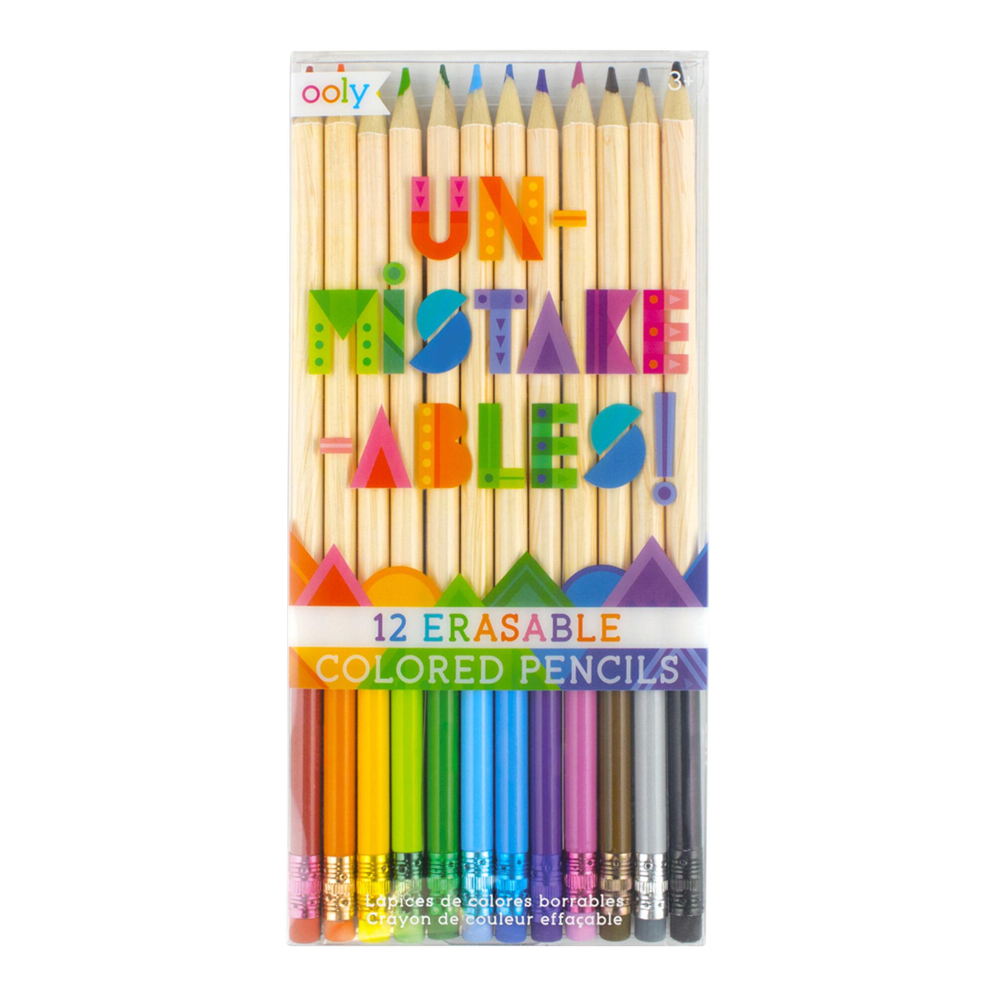 Ooly Un-Mistake-Ables Erasable Colored Pencils 12 Pack: Multi - Wood by World Market