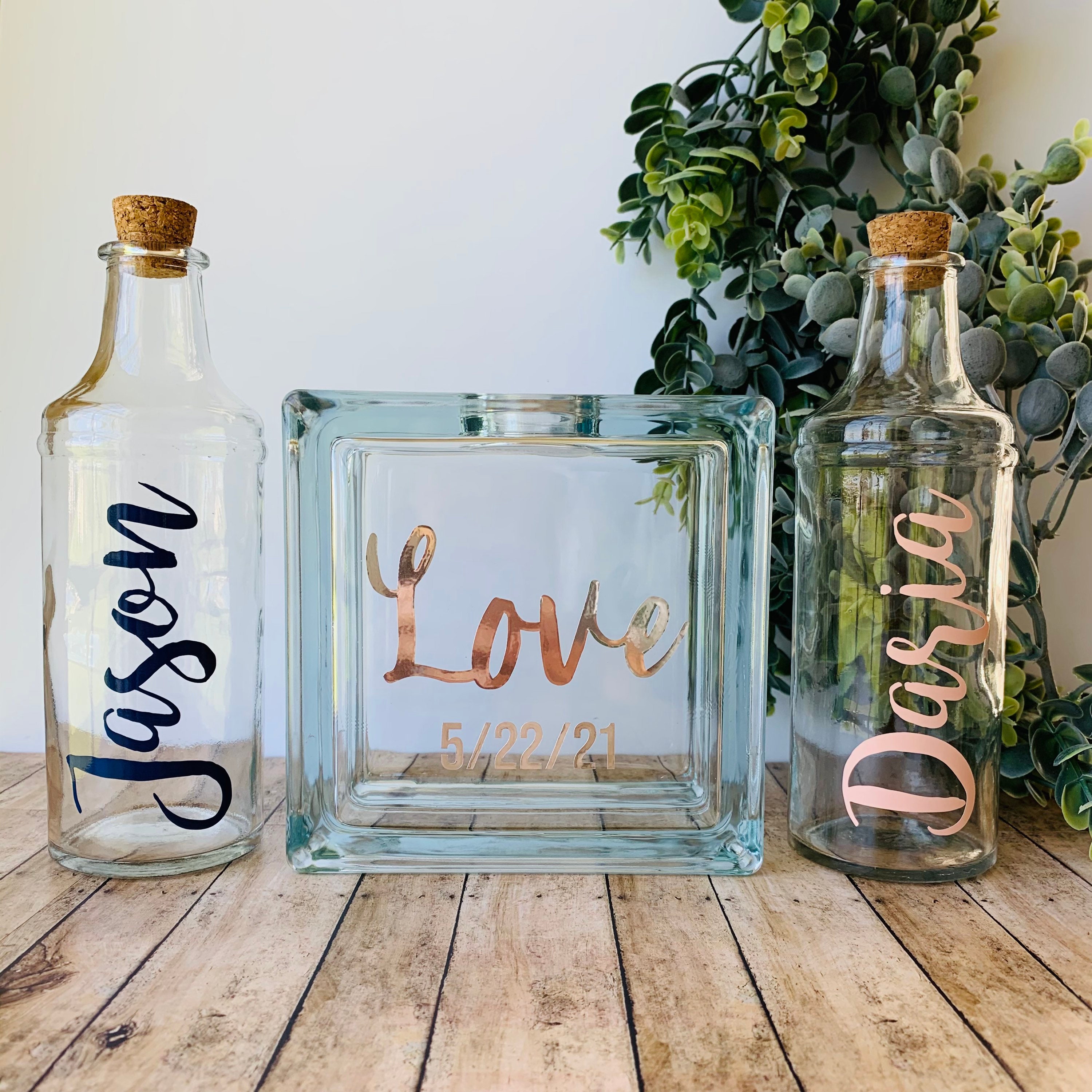 Wedding Unity Sand Ceremony Set, Blended Family Ceremony, Candle Alternative, Rose Gold