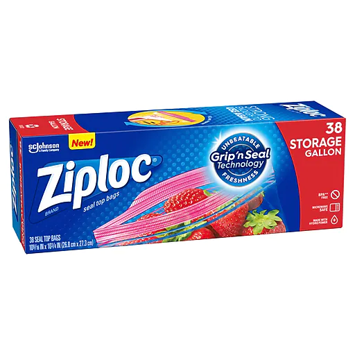 Ziploc Storage Bags, Gallon, 38/Box (314470)