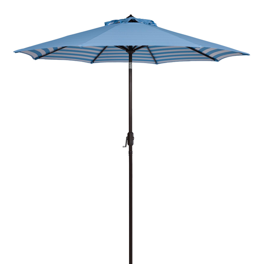 Under Stripe 9 Ft Tilting Patio Umbrella: Blue - Fabric by World Market