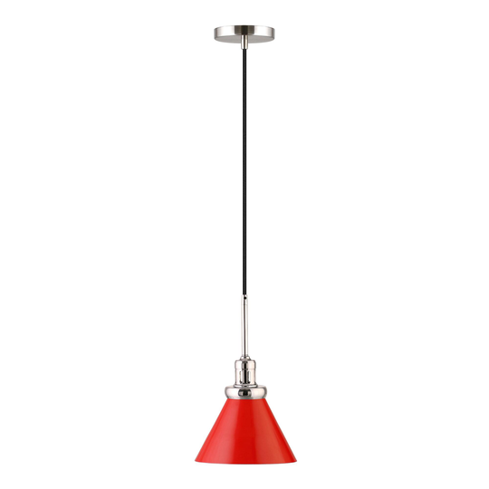 Red Metal Cone Shade Matt Pendant Lamp by World Market