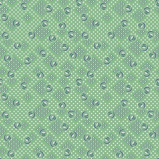 Lori Holt Cook Book Fabric By Riley Blake - Vintage Style Green & White The 1/2 Yard Or Fat Quarter