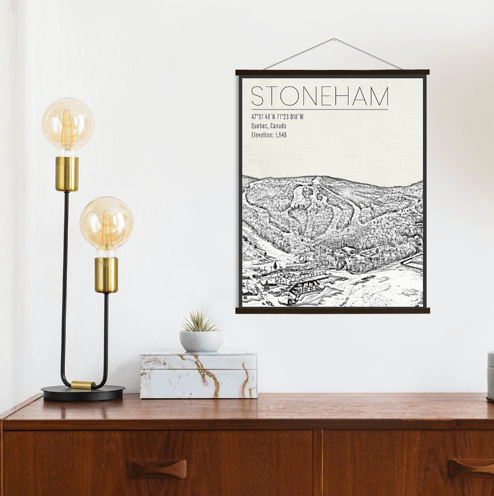 stoneham Canada Ski Resort Print | Hanging Canvas Of Mountain Printed Marketplace