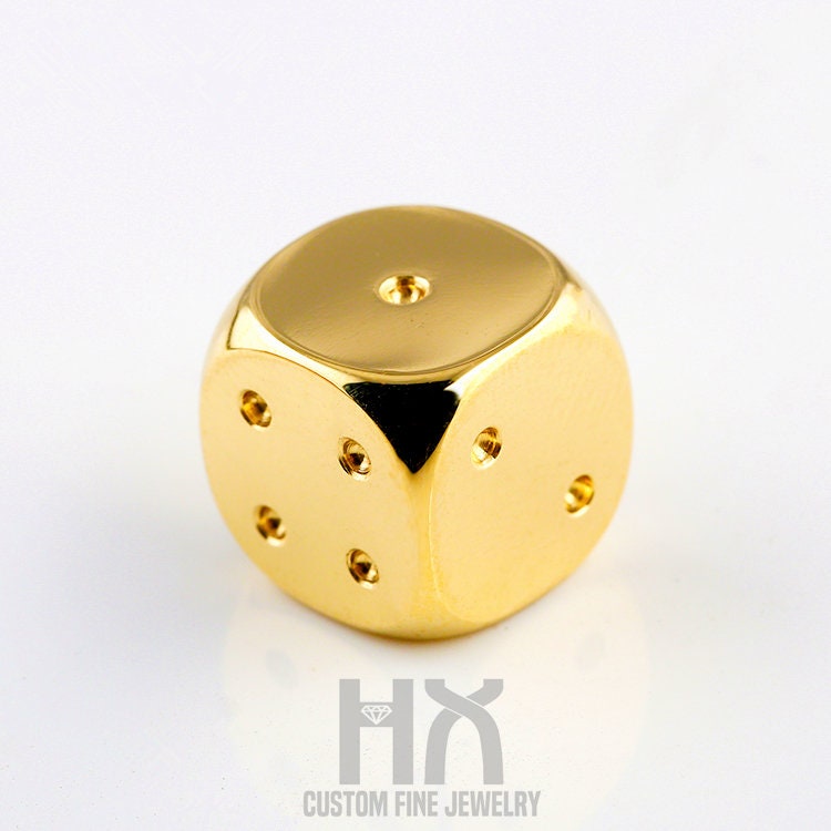 Solid 18K Gold Dice Die | Price For One Die/Hx Playful Accessory/Custom Fine Jewelry/Personalization Design/Unique Gift