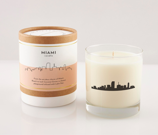 Miami City Candle | Gift State Candles Florida Rocks Glass Moving New Home Hostess
