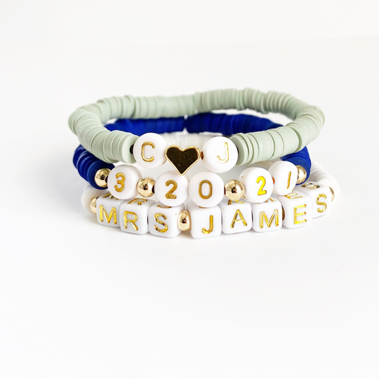 The Bride Heishi Bead Bracelet Set