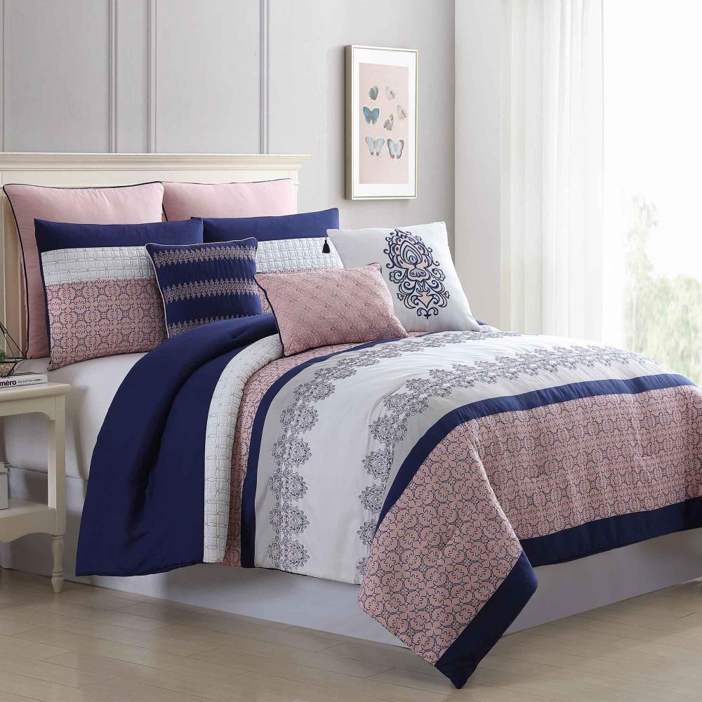 Amrapur Overseas Padma comforter set Multi Multi Reversible Queen Comforter (Blend with Polyester Fill) | 38EBJQCF-PDM-QN