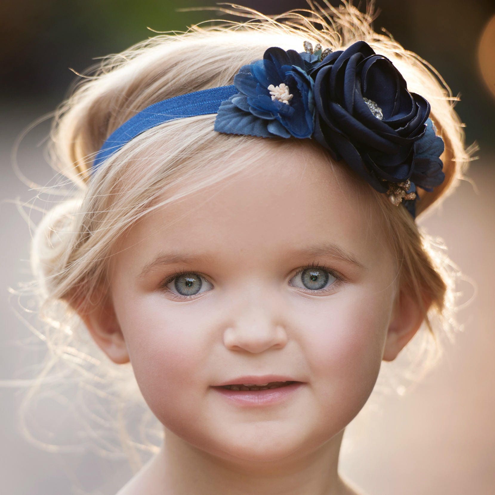 Navy Blue Baby Headband, Flower Girl Headband, Baby Headband , Newborn Headband, Baby Headbands, Hair Bows, Infant Headband