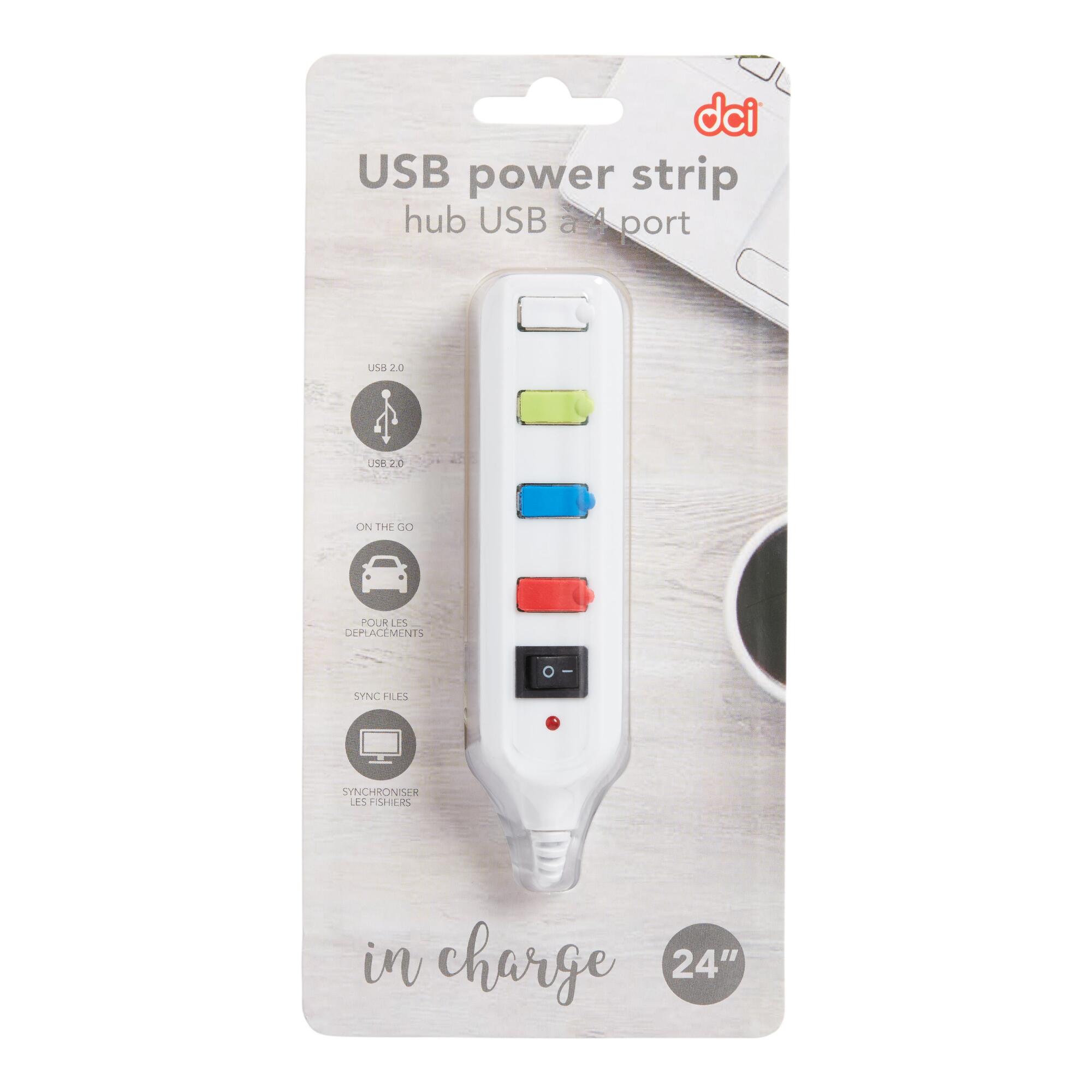 Multicolor 4-Port USB Power Strip by World Market