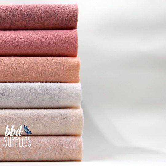 Wool Blend Felt Sheets Collection | Morning Blush Colors 6 Sheets You Choose Size