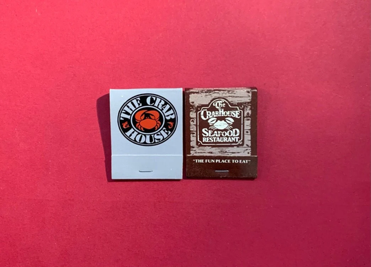 Vintage Matchbook, The Crabhouse, Seafood, Restaurant, Miami, Ft Lauderdale, Lot Of 2, with All Match Sticks, Free Ship in Usa