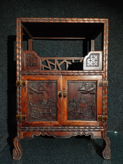 Chinese Antique Pure Hand-Carved Rosewood Cabinet Is Fine & Worthy Of Collection