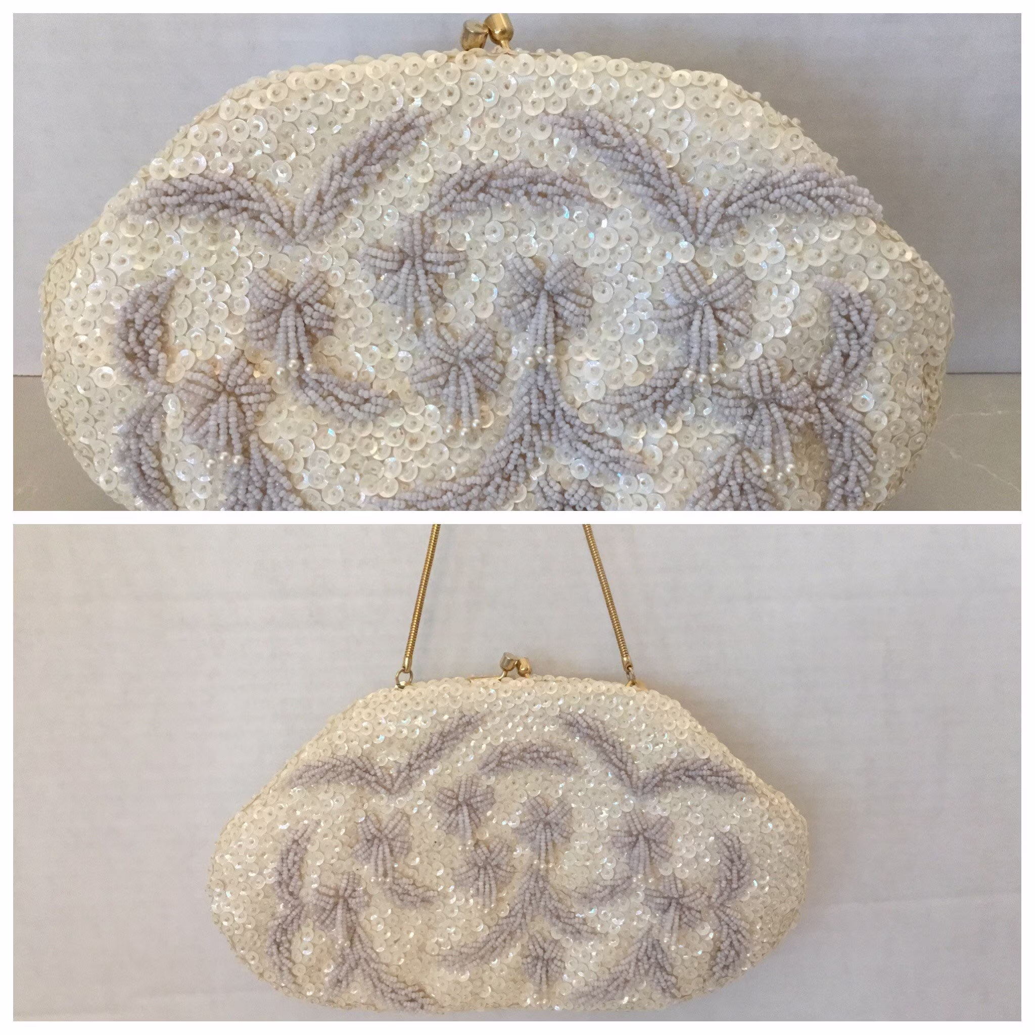 1950-60's Beaded Evening Clutch/Convertible Handbag, Midcentury Bag, New Year's Eve Accessories, Holiday Handbags, Gift For Her