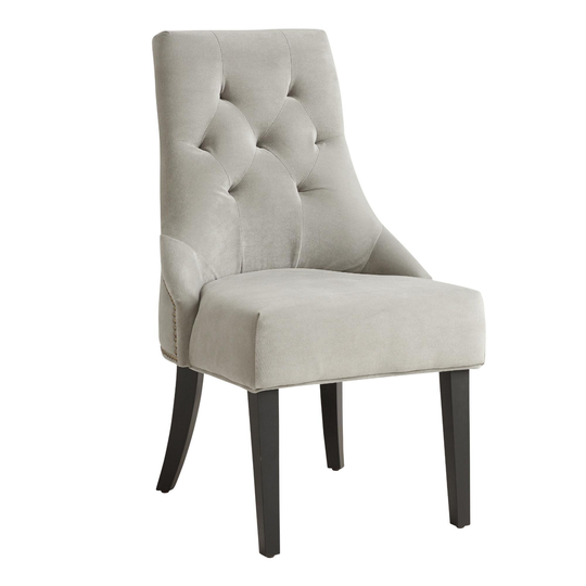 Tufted Lydia Upholstered Dining Chairs Set of 2: Gray by World Market