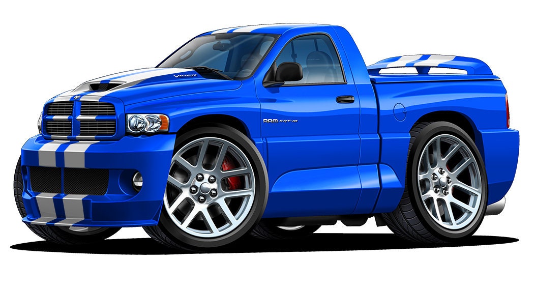 Dodge Ram Srt-10 Viper Truck 2 Door Vinyl Sticker Car Christmas Gift Boys Bedroom Man Cave Garage Decor