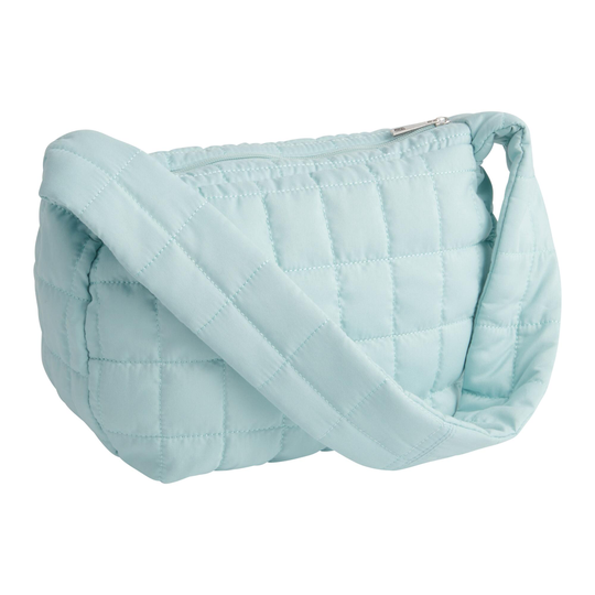 Light Teal Quilted Puffer Saddle Bag - Polyester by World Market