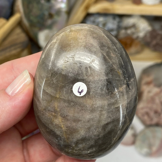 Black Moonstone Palm Stone #6, Black Moonstone, Moonstone Palm Stone, Crystal Stones