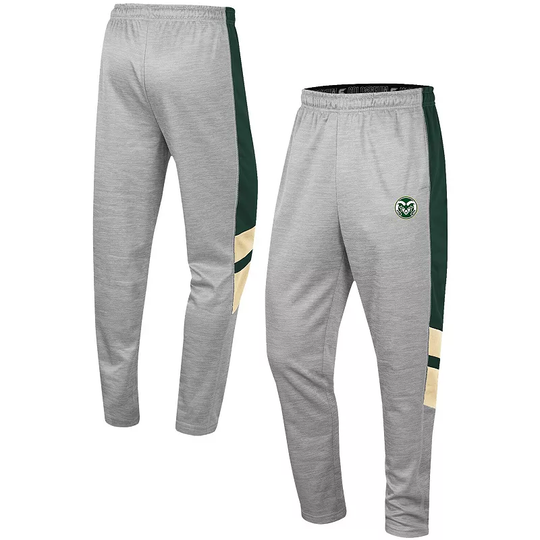 Men's Colosseum Heathered Gray/Green Colorado State Rams Bushwood Pants, Size: Small, CST Grey