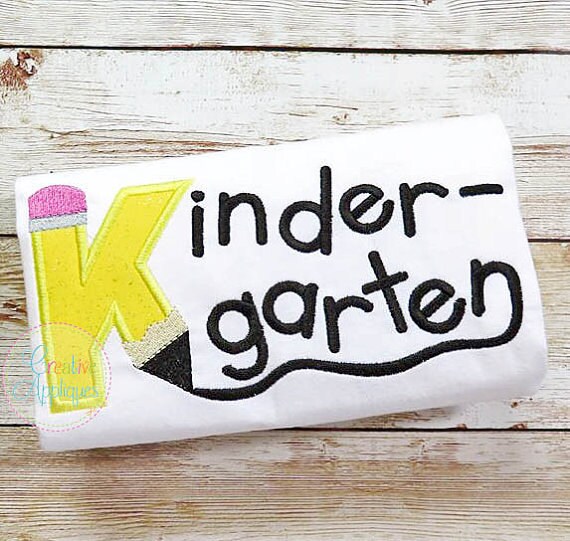 Personalized Kindergarten Applique Shirt Or Bodysuit Girl Boy
