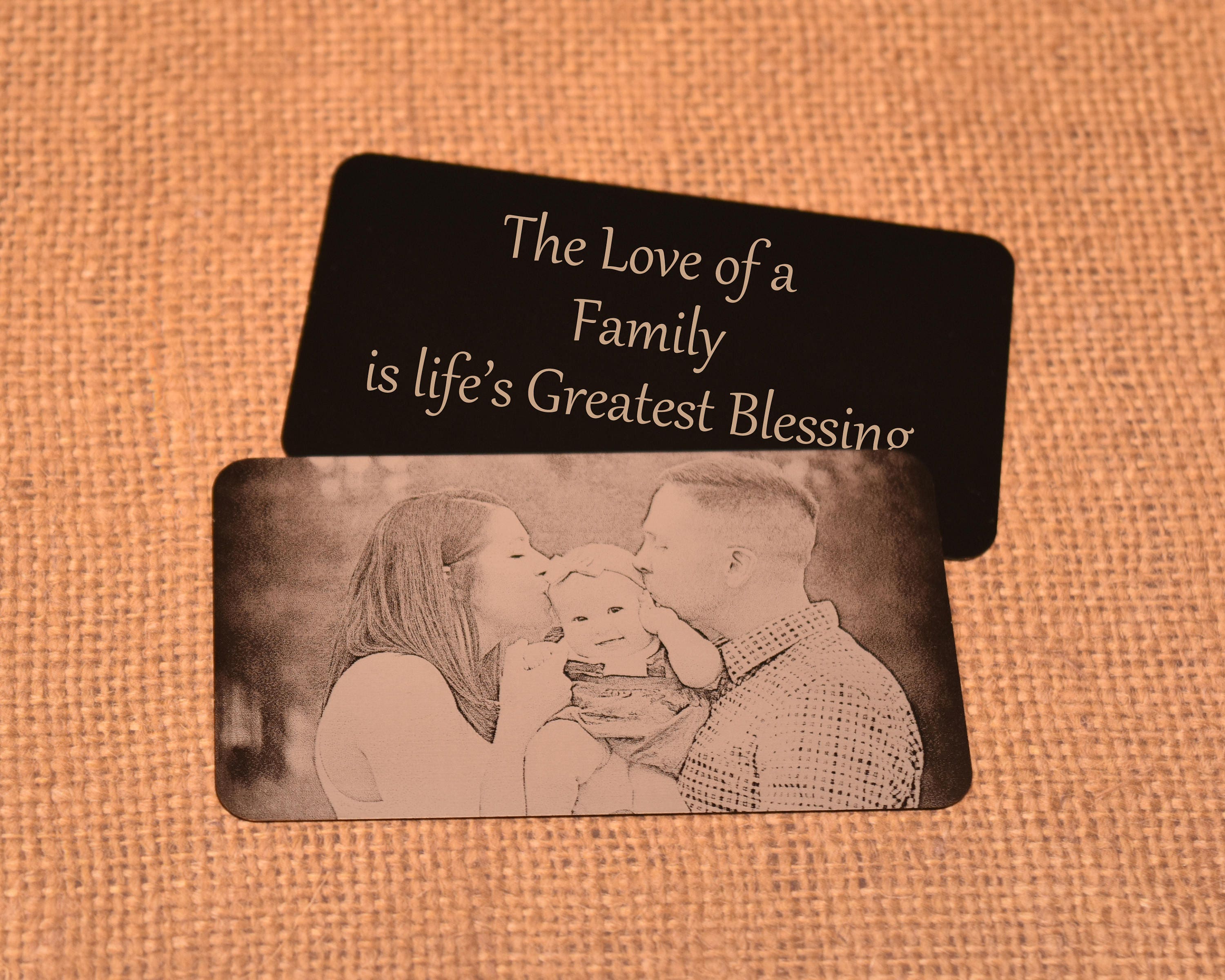 Custom Photo Wallet Card ~ Family Free Shipping Spouse Gift, Military Spouse, Wife, Husband, Kids, Grandparents, Business