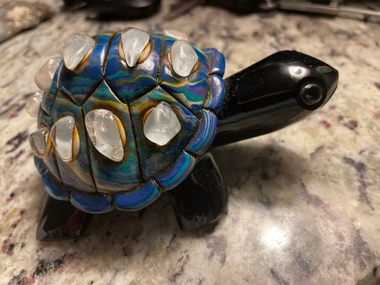 Natural Gems Obsidian Turtle